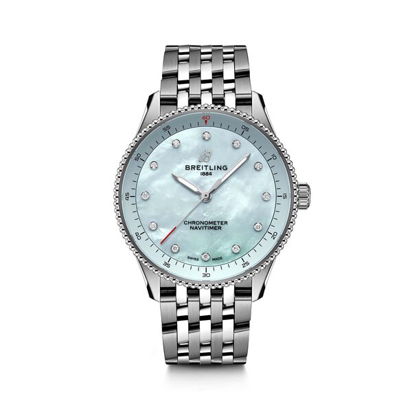 Navitimer 32 mm quartz en acier inoxydable et diamants